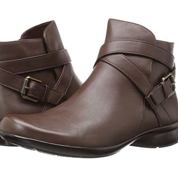 Naturalizer Brown Leather Booties Size 8.5 - Picture 1 of 14